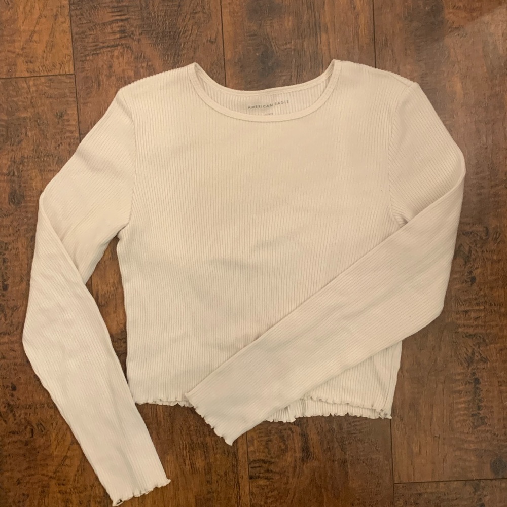 Ivory long sleeve thin sweater
